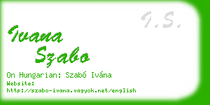 ivana szabo business card